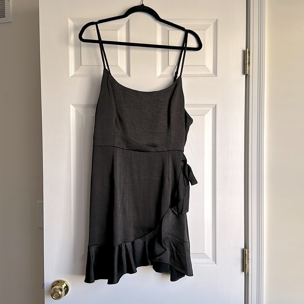Black Satin Mini Dress Size L